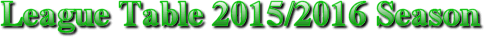 LEAGUE TABLES 2015/2016 SEASON